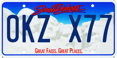 SD license plate 0KZX77