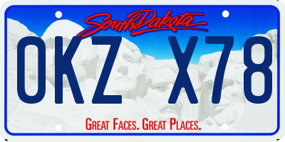 SD license plate 0KZX78