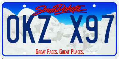 SD license plate 0KZX97