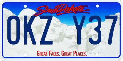 SD license plate 0KZY37