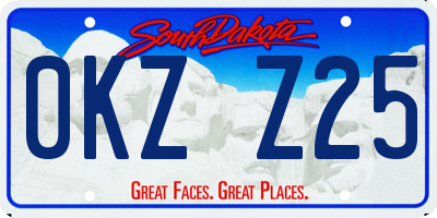 SD license plate 0KZZ25