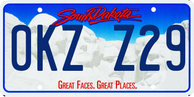 SD license plate 0KZZ29
