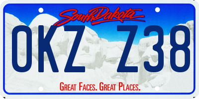 SD license plate 0KZZ38