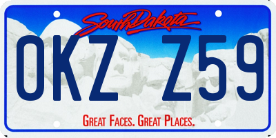 SD license plate 0KZZ59