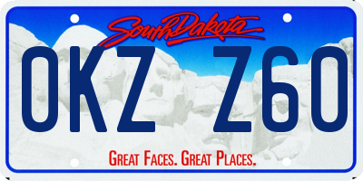 SD license plate 0KZZ60