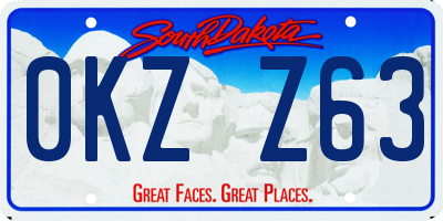 SD license plate 0KZZ63