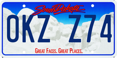 SD license plate 0KZZ74