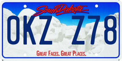 SD license plate 0KZZ78