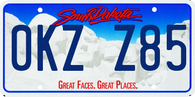 SD license plate 0KZZ85