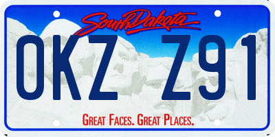 SD license plate 0KZZ91