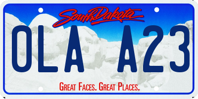 SD license plate 0LAA23
