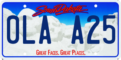 SD license plate 0LAA25