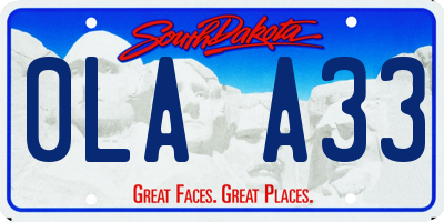 SD license plate 0LAA33