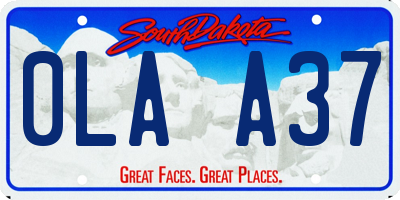 SD license plate 0LAA37
