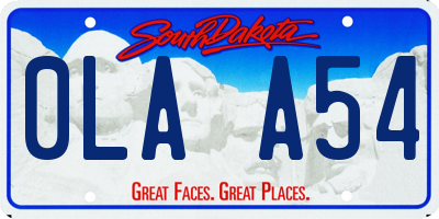 SD license plate 0LAA54
