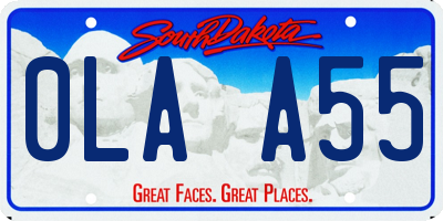 SD license plate 0LAA55