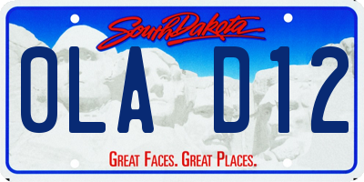 SD license plate 0LAD12