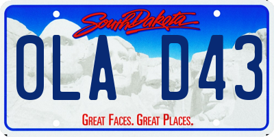 SD license plate 0LAD43