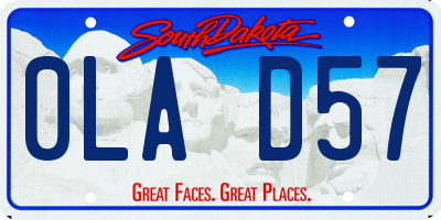 SD license plate 0LAD57
