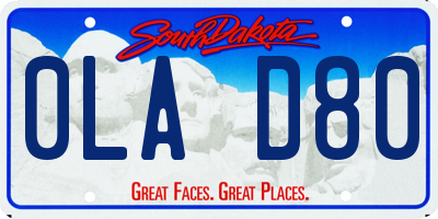 SD license plate 0LAD80