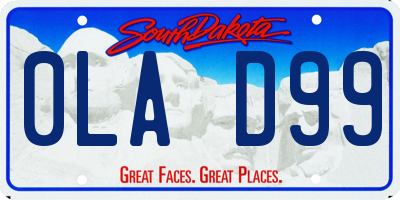 SD license plate 0LAD99