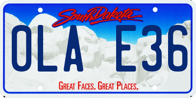 SD license plate 0LAE36