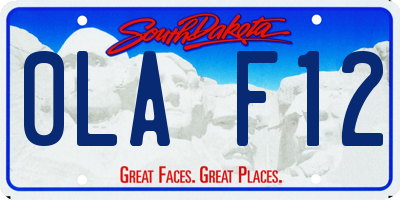 SD license plate 0LAF12