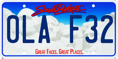 SD license plate 0LAF32