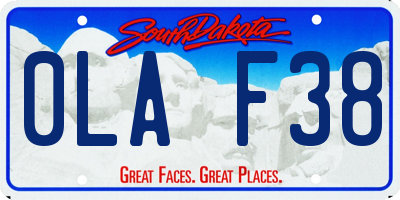 SD license plate 0LAF38