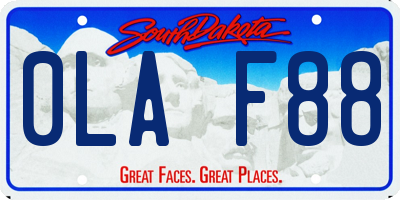 SD license plate 0LAF88