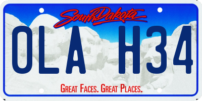 SD license plate 0LAH34