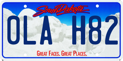 SD license plate 0LAH82