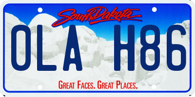 SD license plate 0LAH86