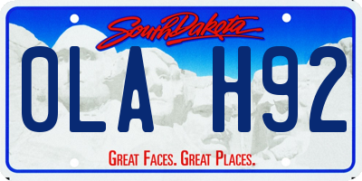 SD license plate 0LAH92