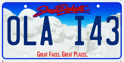 SD license plate 0LAI43