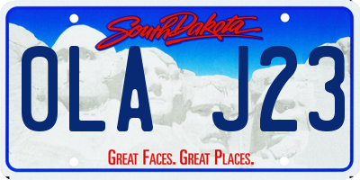 SD license plate 0LAJ23