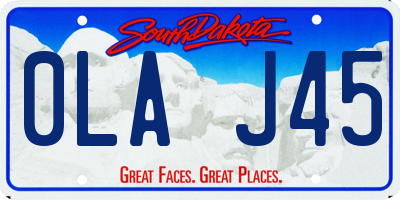 SD license plate 0LAJ45