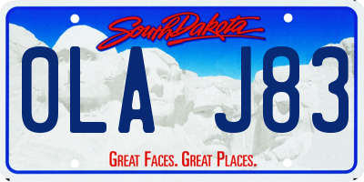 SD license plate 0LAJ83