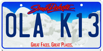 SD license plate 0LAK13