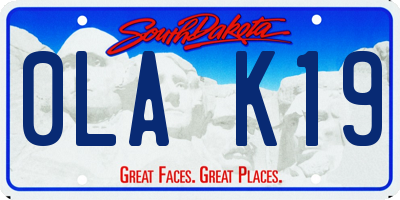 SD license plate 0LAK19