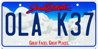 SD license plate 0LAK37