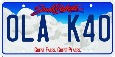 SD license plate 0LAK40