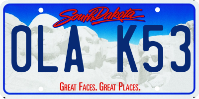 SD license plate 0LAK53