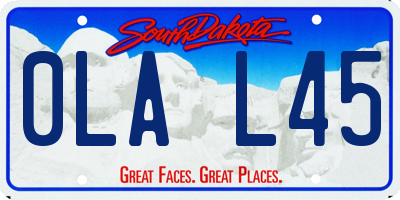 SD license plate 0LAL45