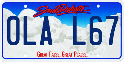 SD license plate 0LAL67