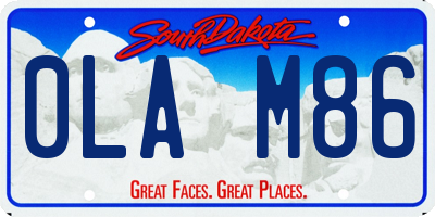 SD license plate 0LAM86