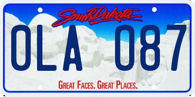 SD license plate 0LAO87