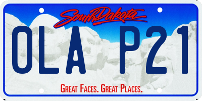 SD license plate 0LAP21