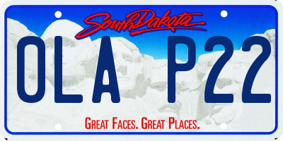 SD license plate 0LAP22