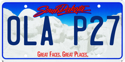 SD license plate 0LAP27